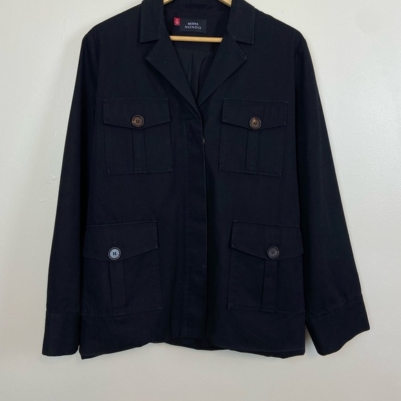 Misha Nonoo Utility Black Jacket Pockets XL - Picture 6 of 11